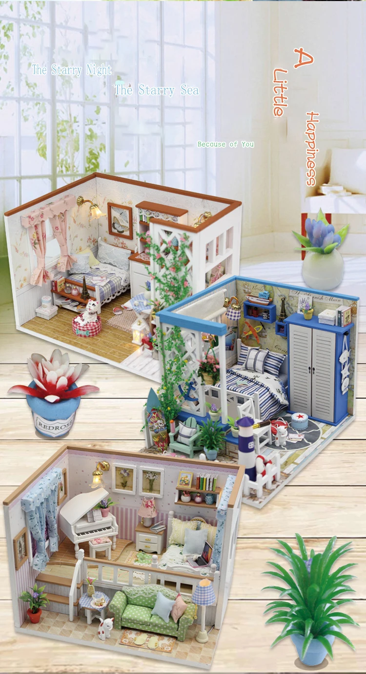 DIY Дом Деревянная Сборная модель для ребенка семья друг креативный подарок кукольный домик украшение уютный домик