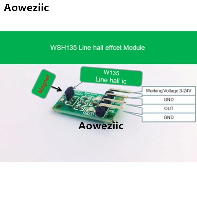 

1PCS/LOT WSH135 W135 line hall effect module 1.5mV/G
