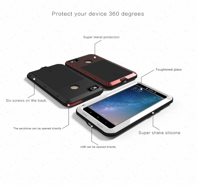 LOVE MEI Aluminum Metal Case For Xiaomi Mi Max 2 (6)
