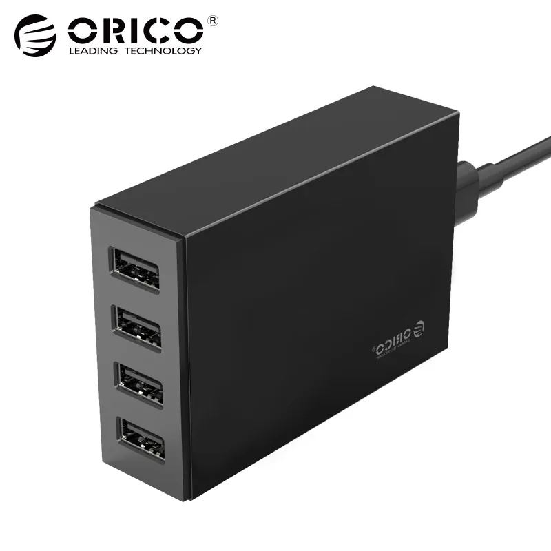 Koop ORICO CSL 4U Micro EU US Plug Desktop Charger Adapter 6.8A34W 5 Usb poort Travel Charger Zwart Wit