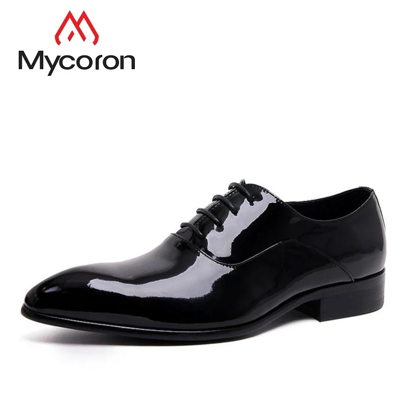 

MYCORON Luxury Fashion Men Shoes Wedding Leather Dress Boots Business Male Pointed Toe Oxford Shoes Chaussure Homme Cuir