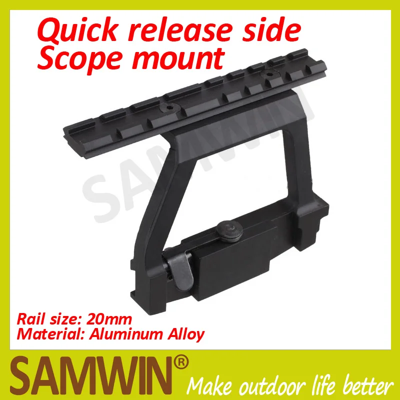 For Airsoft AK74 SVD Quick release Side Scope Mount W/ 20mm Weaver