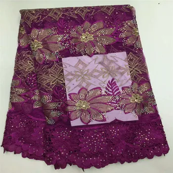 

plum purple beaded lace fabric high quality french tulle net lace fabric for wedding stones african lace fabrics HJ414-1