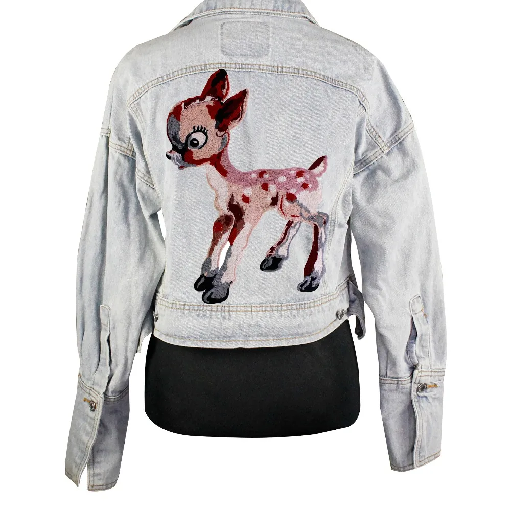 

1pc New Deer Applique Embroidered sew on Patches For Clothing Sticker Diy Craft Clothes Sticker Decorative Decals Accessory A8