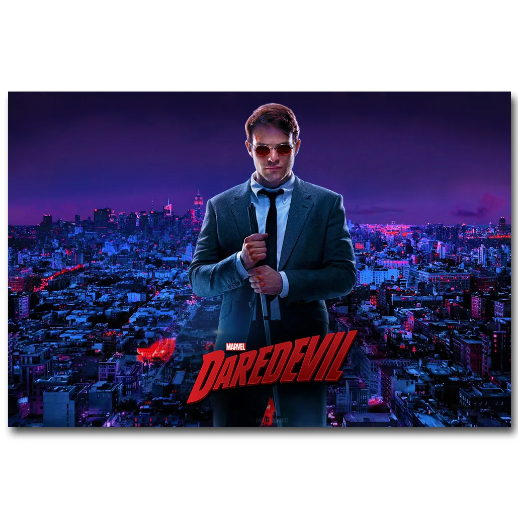 Художественный постер Daredevil из шелковой ткани с принтом супергероя 13x20 24x36 дюймов