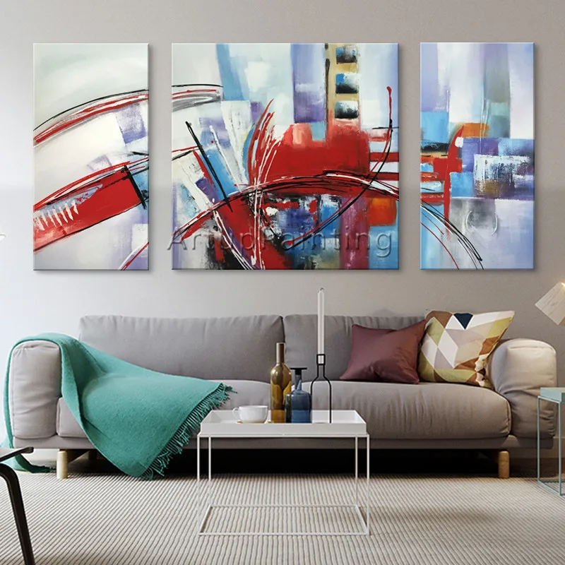 

Canvas painting cuadros decoracion 3pieces Nordic Acrylic Painting Wall Art Pictures for living room Home Decor modern abstract7