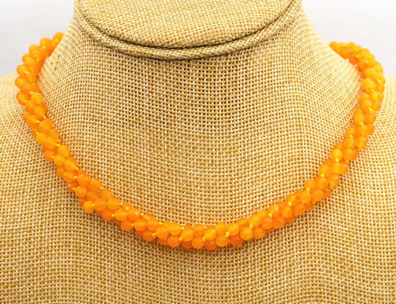 

AA Fine jewelry 3 shares 4 mm faceted Brazilian topaz bead Necklace 18