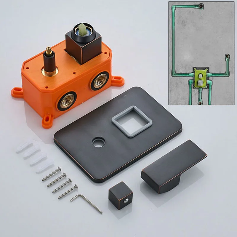 2 and 3 ways wall mounted shower faucet Mixer valve brass bathroom bath control switch mixer embedded box control Valve