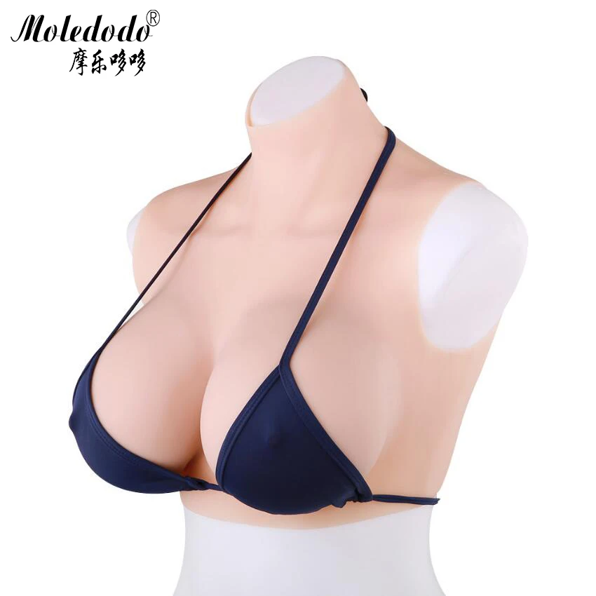 

Short high collar Transgender Silicone Fake Huge Boobs Breast Forms Crossdressing G Cup for Drag Queen Shemale crossdresser D27