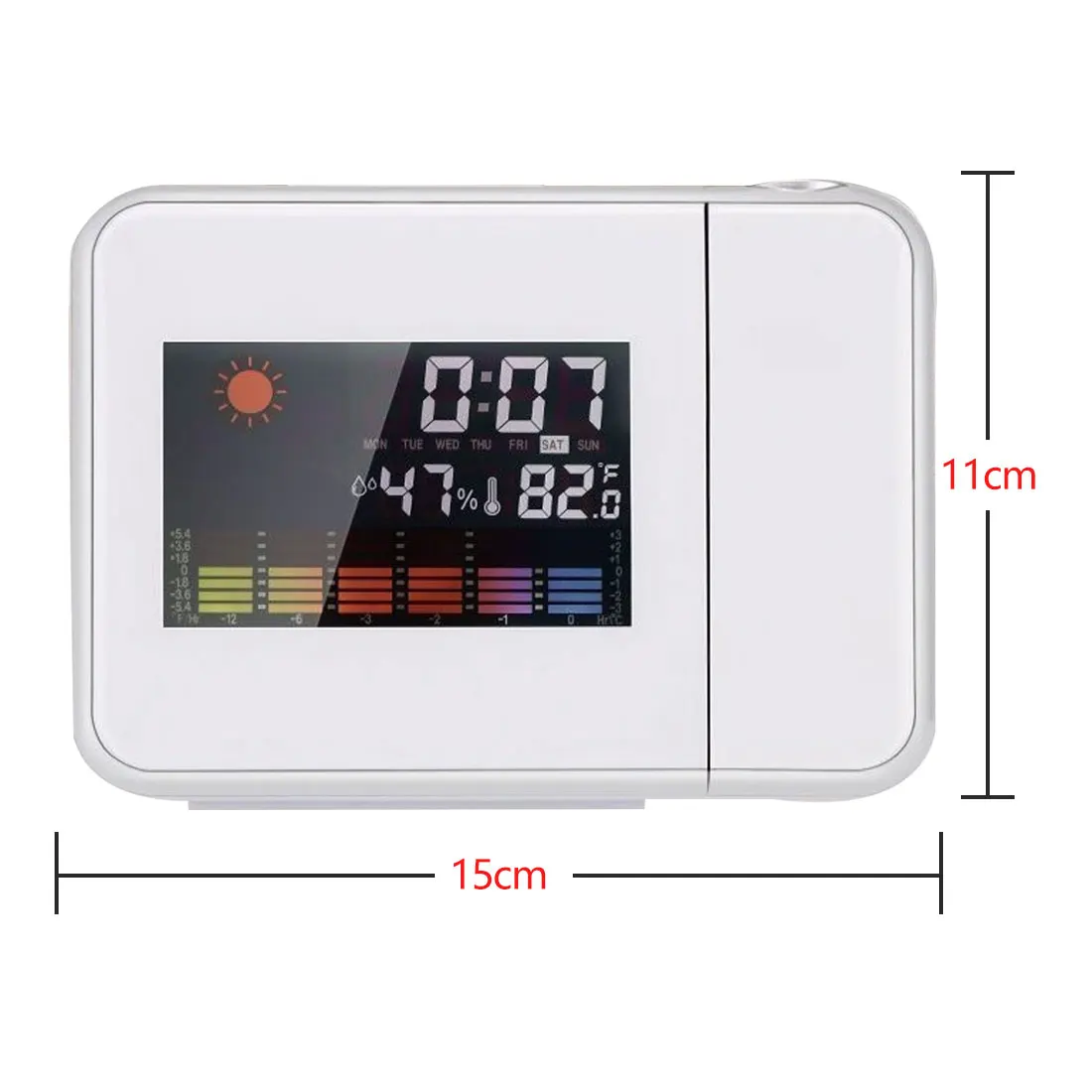 Multi-function Weather Calendar Time Watch Desktop Clock Digital Alarm Clock with Projector Color Screen Time Projection Clock