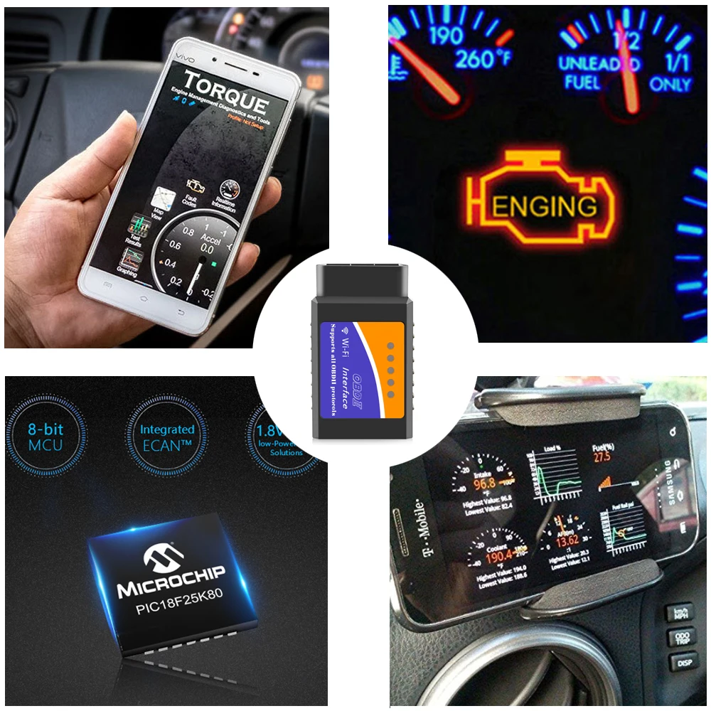 Универсальный OBD2 WIFI ELM327 V 1 5 сканер для Android/IOS АВТО OBDII OBD 2 ODB II V1.5 Wi Fi ODB2 Диагностика