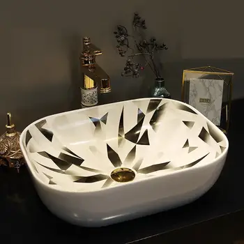 

China Artistic Porcelain Handmade Ceramic Lavabo Bathroom Vessel oval ceramic wash basin bathroom Sink