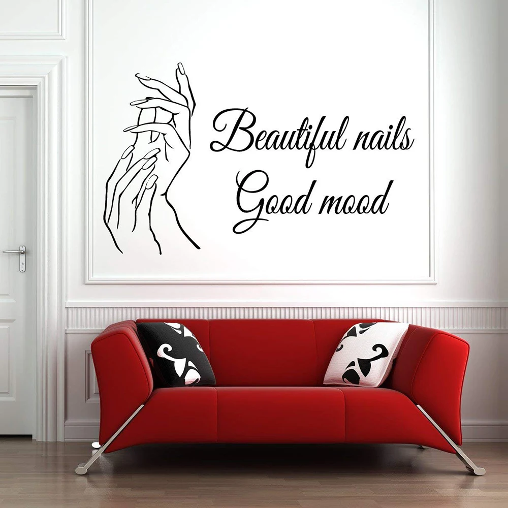Nail Salon Decor Polish Manicure Pedicure Beauty Salon Wall Window