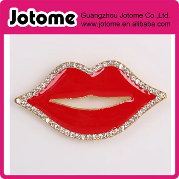 

Jewelry Women's Crystal red Lips Pin Brooch