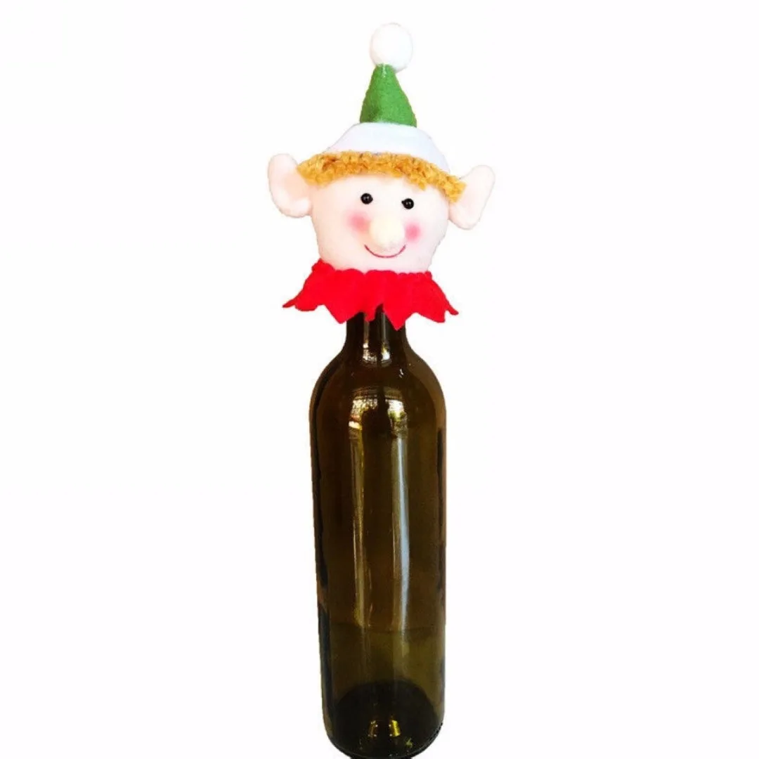 1PC Xmas Red Wine Bottle Cover Bags Hug Dolls Santa Claus Snowman Elf Dinner Table Decoration Home Christmas Party Decor