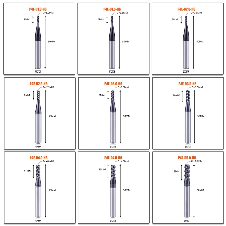1 шт. Концевая фреза из карбида вольфрама 4 флейты d1-d12 Концевые Фрезы с ЧПУ Инструменты для обработки лица и паза hrc50 концевые фрезы с покрытием