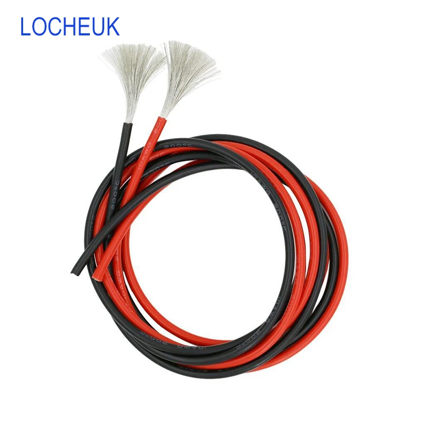 

6 Gauge Premium Extra Flexible Welding Cable 600 Volt Heatproof Soft 6AWG Silicone Silica Gel Wire Cable 1Meter Black+1Meter Red
