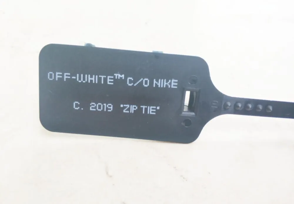 Non-Eraseable Print "Zip Tie" By Kanye West Disposable Off White Zip Tie Shoes Max Black OW Plastic Ties Seals decoration