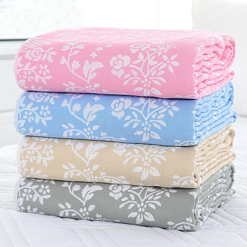 

Double layer 100% cotton gauze single double air conditioning blanket child bed sheets