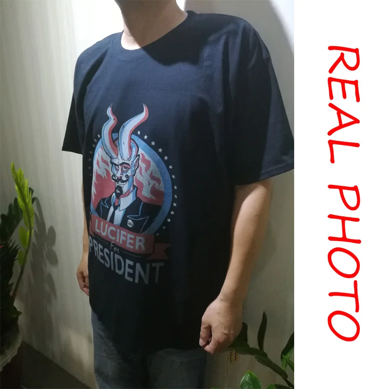 Мужские футболки Lucifer for president 2017 camisa masculina kpop dota 2 jersey harajuku undertale fitness camiseta футболки|t