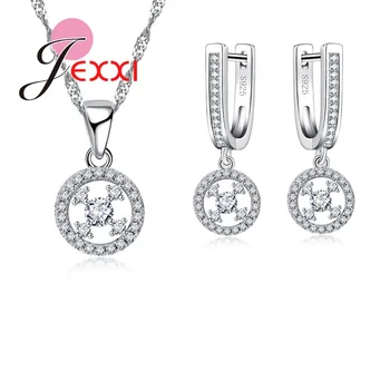 

Luxury 925 Sterling Silver Bridal Round Hollow Jewelry Sets for Women Anniversary with High Quality AAA Crystal