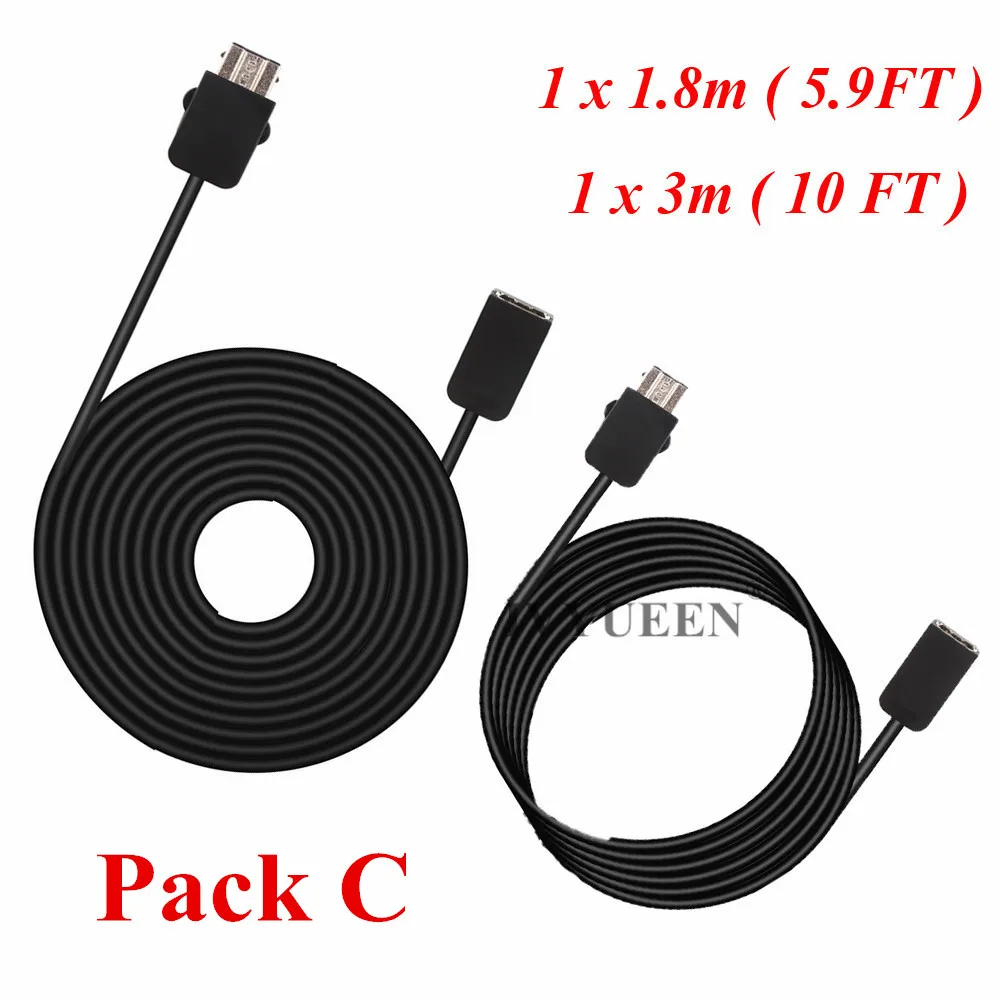 IVYUEEN 2 упаковки 3 м 10 футов/1,8 м 5.9фт кабель-удлинитель для NES для SNES классический мини консоль контроллер шнуры удлинитель - Цвет: Pack C