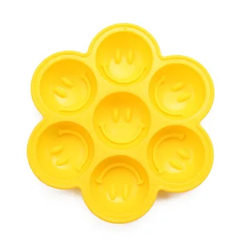 7 그립 베이킹 도구, 실리콘 케이크 몰드, 푸딩, 수제 비누 몰드, 스마일 페이스 아이스크림 초콜릿 몰드, 랜덤 컬러 LB 365, 1 개