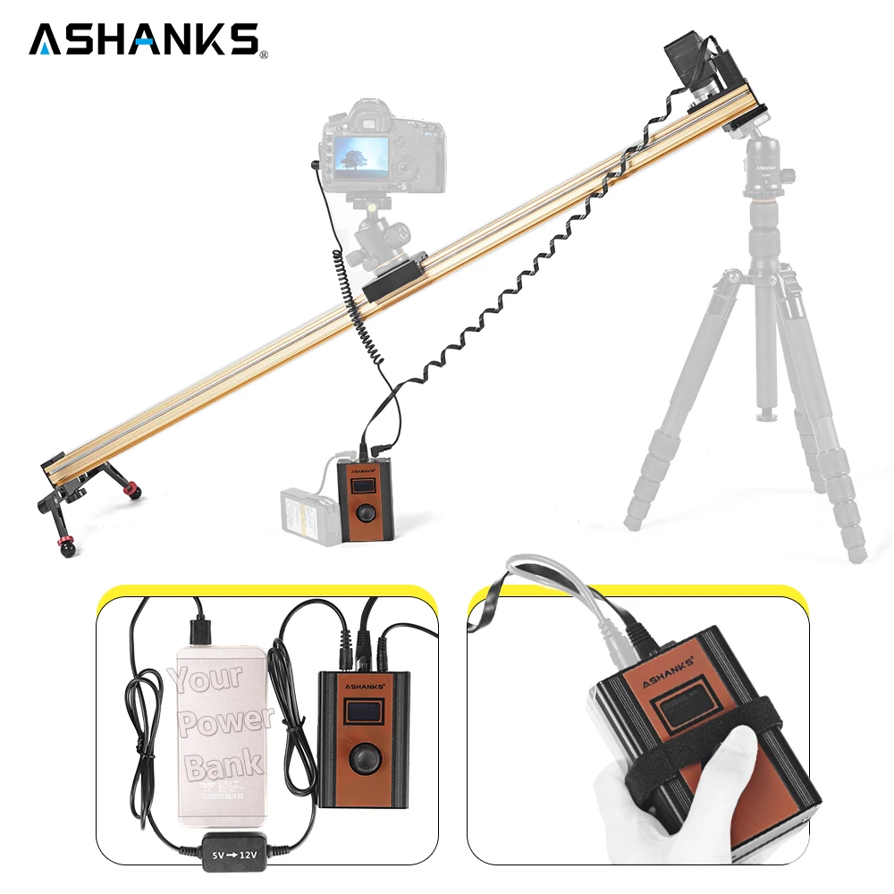 

ASHANKS Aluminum Motorized Camera Slide Electric Control Timelapse Delay Dolly Track Rail Slider for Photography Pro Timelapse