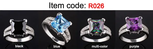 Женское кольцо с квадратным камнем 9 Х9 мм|silver plated rings|ring womenplated ring |