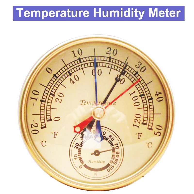 128mm Household Centigrade Fahrenheit Analog Thermometer Hygrometer