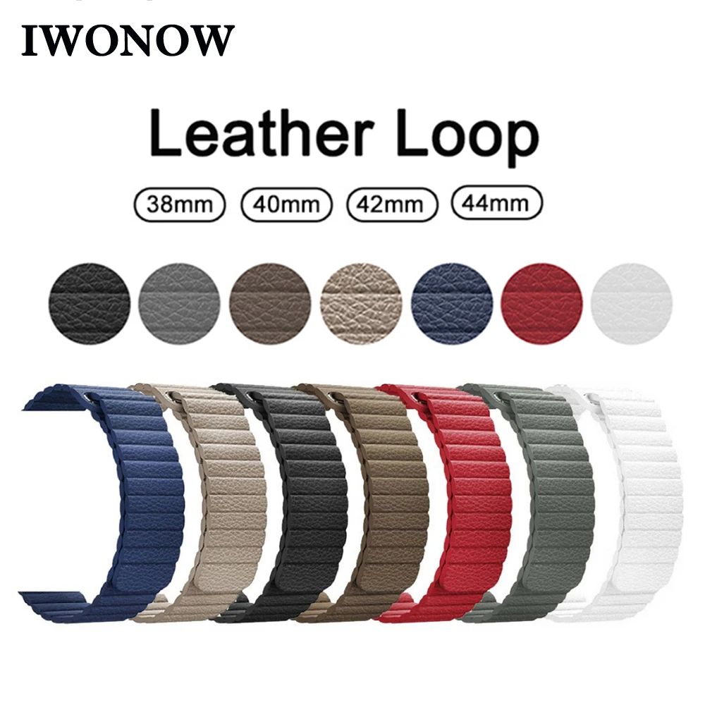 

Milanese Loop Leather Watchband for iWatch Apple Watch 38mm 40mm 42mm 44mm Serie 4/3/2/1 Magnetic Band Belt Wrist Strap Bracelet