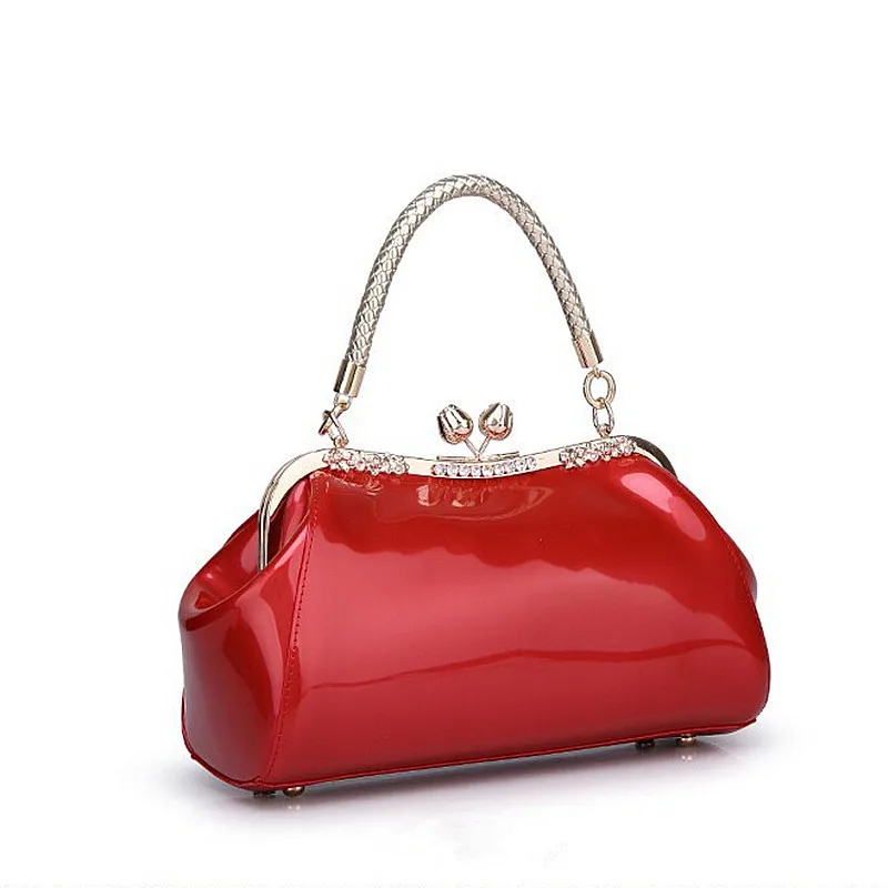 Buy Fashion Diamonds Women Patent Leather Bag Crystal