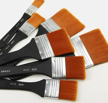 

200pcs/lot 7 Styles Watercolor Oil Art Paint Brush Nylon Hair Painting Art Brush Easy To Clean Wooden Cleaning Brush