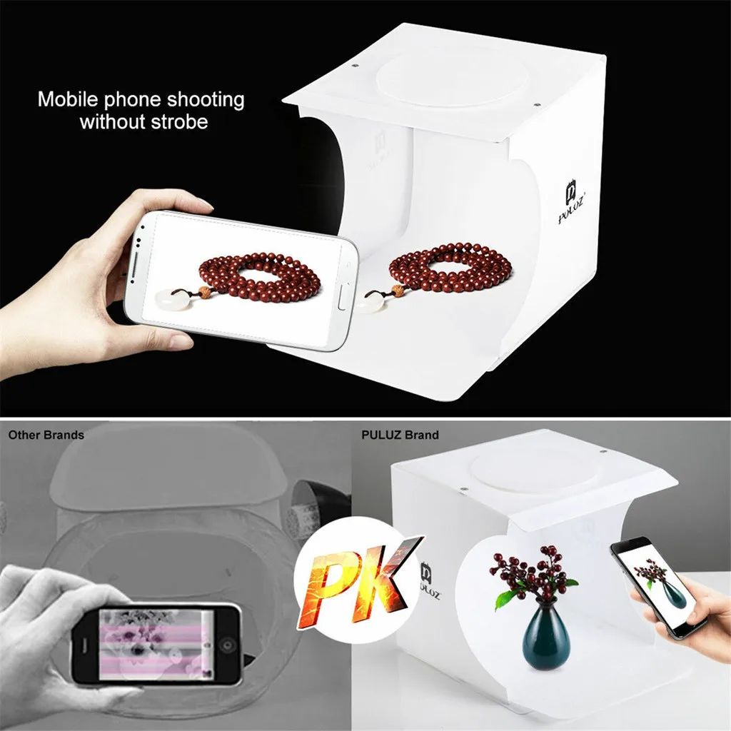 Caixa de Luz Foto Portátil Dobrável Mini Estúdio Tenda Casa Fotografia Luzes Led 5 v - 1a 11 Iluminação Novelty