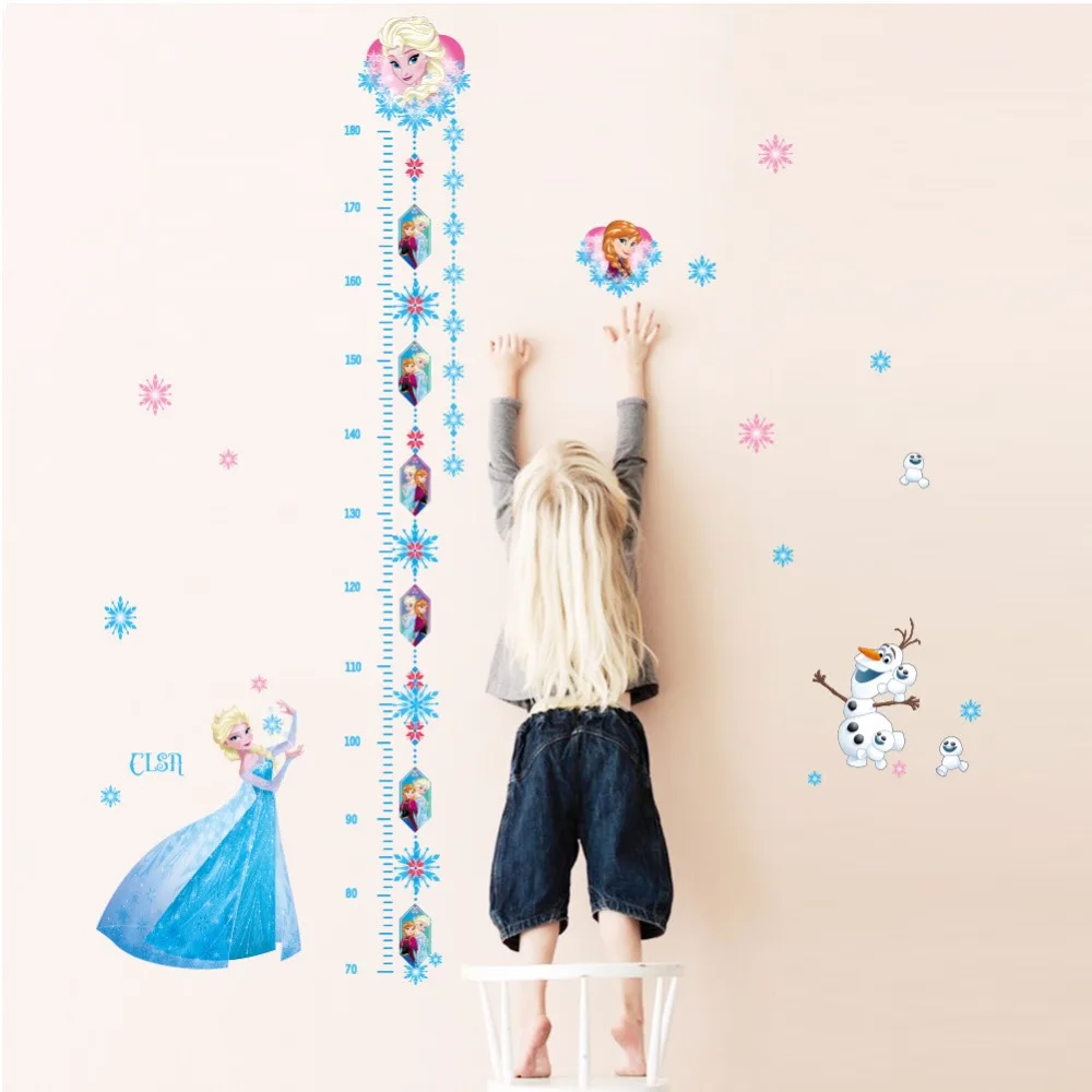 Cartoon Frozen Elsa Height Measure Wall Sticker Olaf Wall Decals For Home Decor Girls Room Living Room Kids Room Cartoon Frozen Elsa Height Measure Wall Sticker Olaf Wall Decals For Home Decor Girls Room Living Room Kids Room