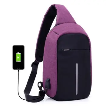 

Shoulder Bags USB Charging Bags Men Anti Theft Chest Bag School Bag water proof casual Handbag 2018 New Arrival best girl