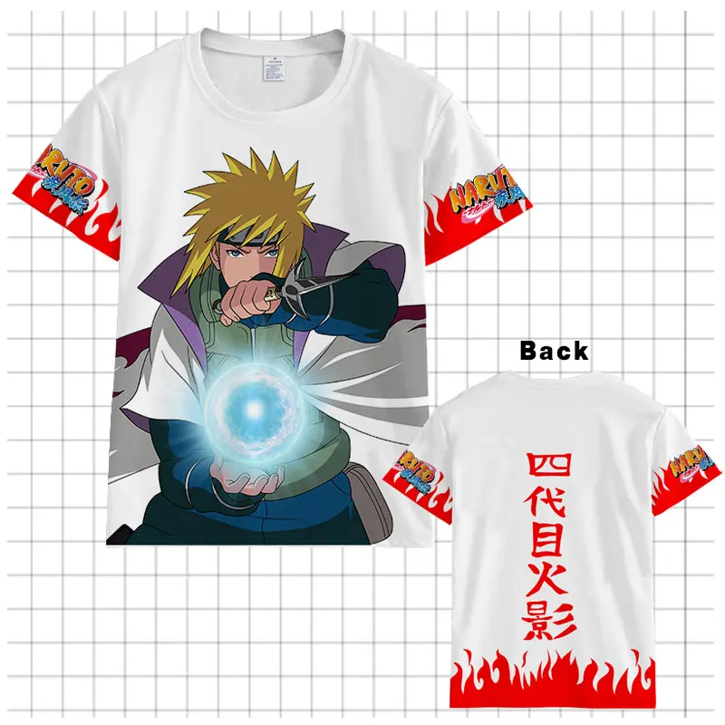 Аниме Hokage футболка с Наруто для мужчин женщин коротким рукавом летнее платье