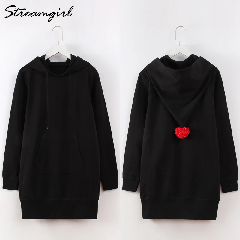 

Streamgirl Long Sweatshirts For Women White Sweatshirt Female Long Hoodies Sweatshirts Coat Long Sleeve Hoodie Sweatshirt Dress