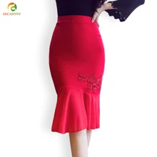 Для женщин рыбий хвост юбка Женский на лето и весну Высокая Талия шифон шить подол Трубы Русалка Юбка элегантная офисная юбка S-5XL