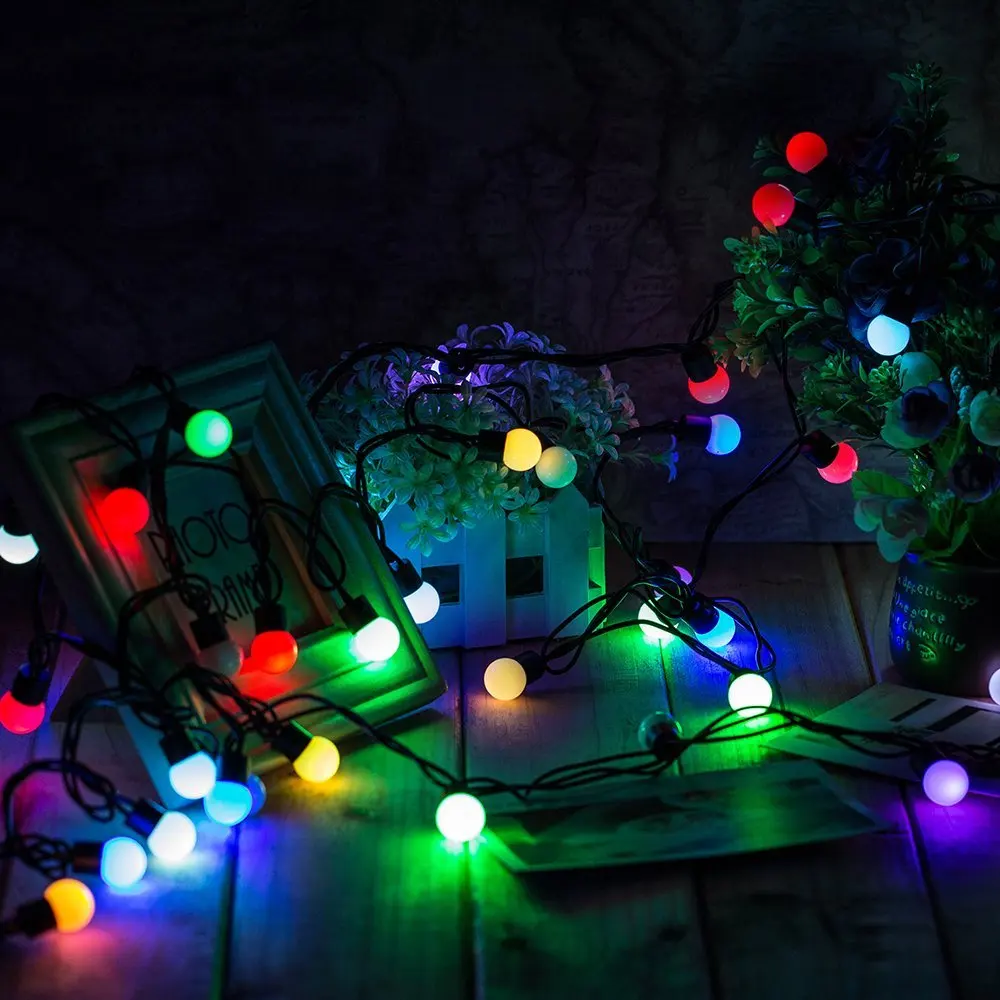christmas 50 led 16 4ft rgb ball lights color change novelty globe