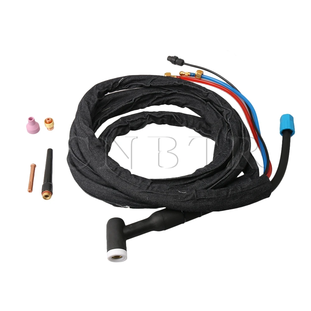 

CNBTR 5 Meters WP12 Water Cooled TIG Welding Torch Complete for TIG Machine with Ceramic Nozzles & Collets & Connect &Cap