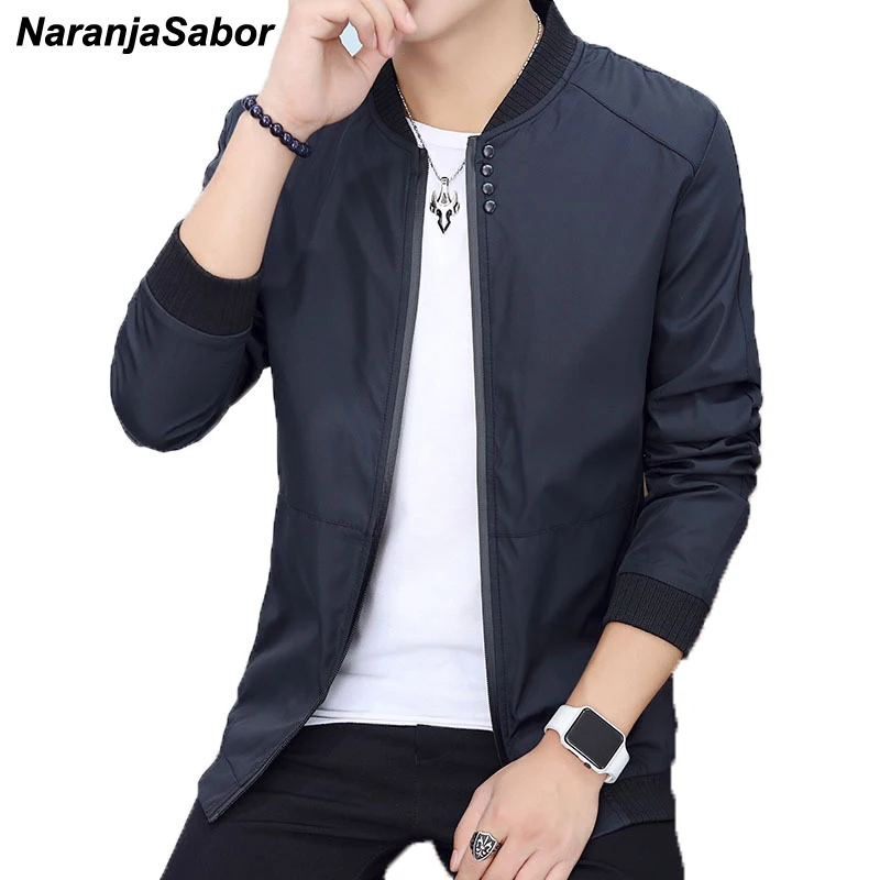 

NaranjaSabor 2018 Spring Autumn Men's Jacket Bomber Jackets Male Clothes Youth Slim Pilot Flight Coat Mens Coats Baseball 4XL