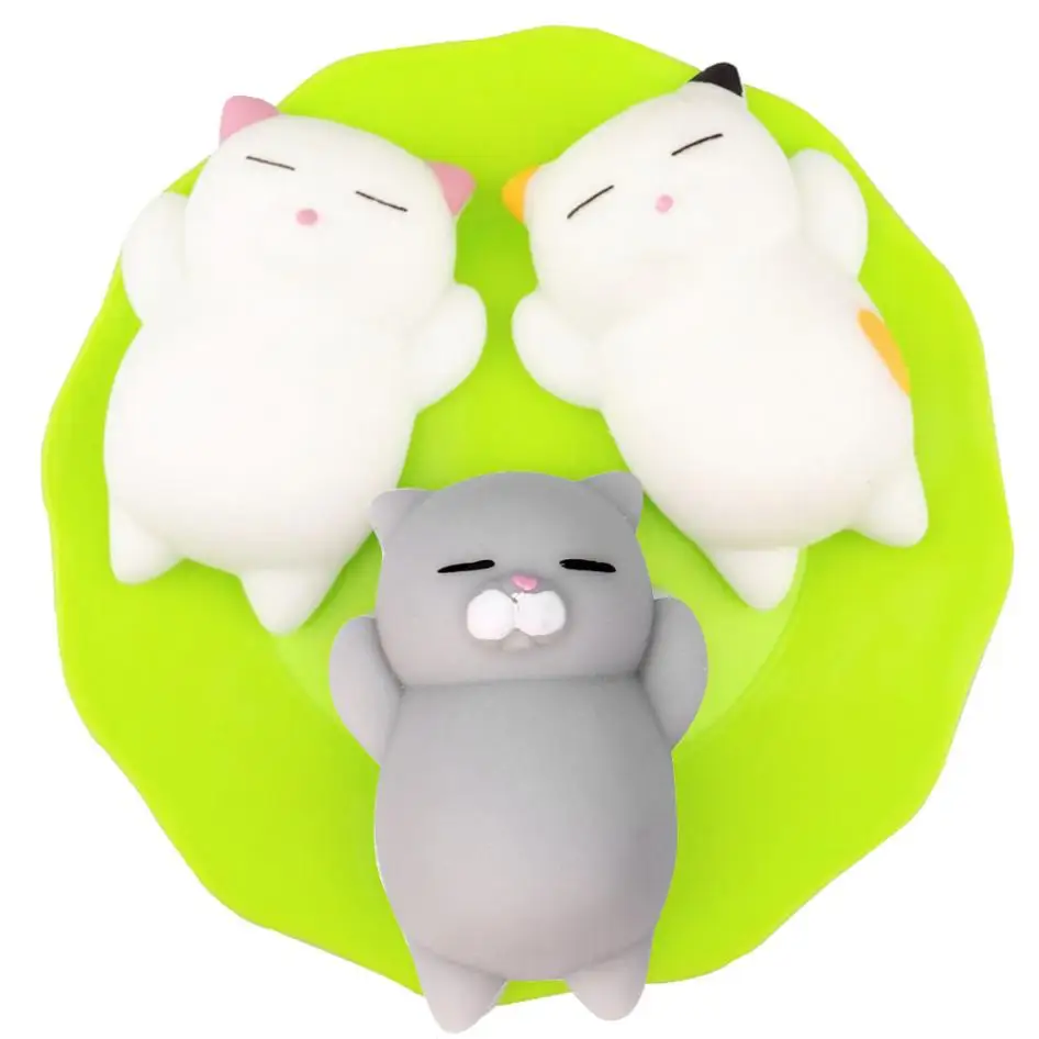 3 шт. милые мягкие игрушки Mochi Cat Squeeze Healing Fun Kawaii для детей из искусственной
