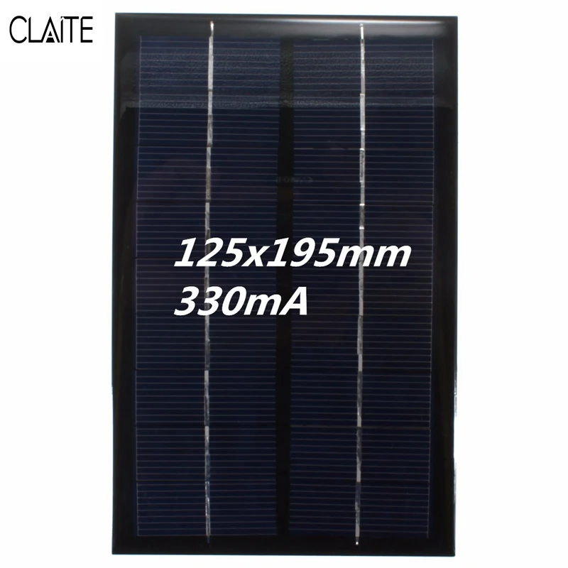 

CLAITE 9V 3W Solar Panel Monocrystalline Silicon Poly EpoxySmall Solar Power Cell PV Module For DIY DC Battery Display Light