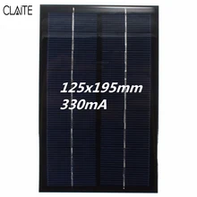 CLAITE 9V 3W Solar Panel Monocrystalline Silicon Poly EpoxySmall Solar Power Cell PV Module For DIY DC Battery Display Light