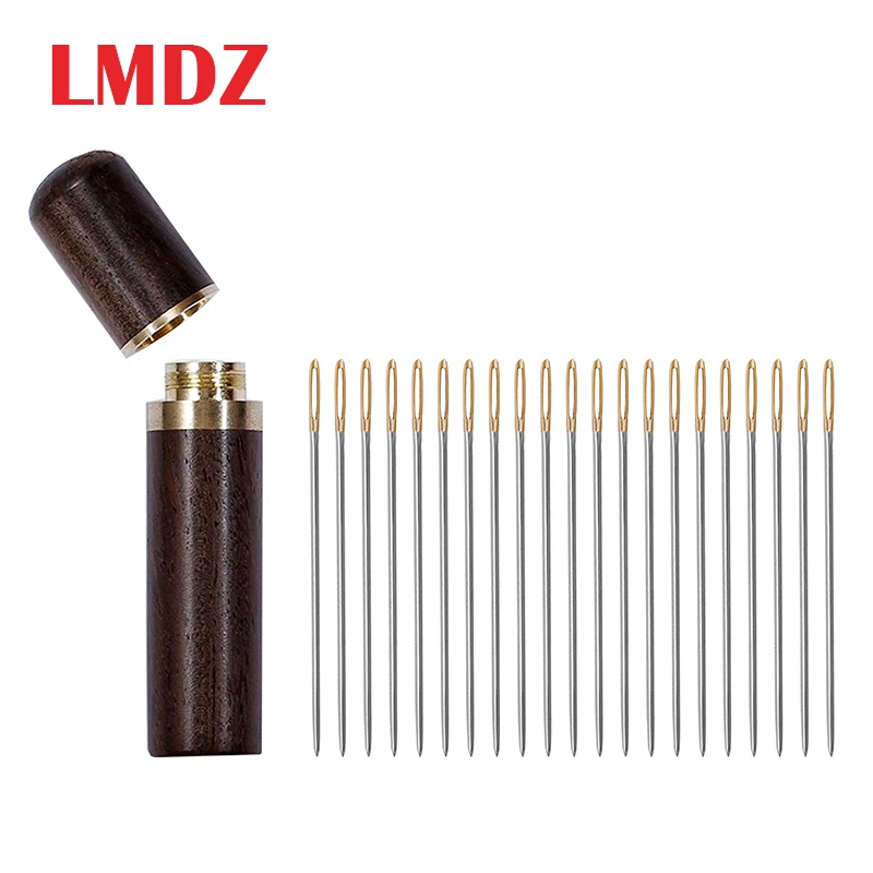 

LMDZ 30Pcs/set Large Leather Hand Sewing Needles Gold Eye Needle Embroidery Tapestry Home Tool DIY Sewing Accessories in Bottle
