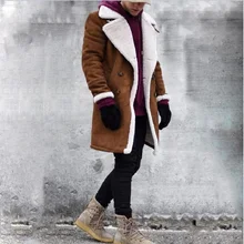 Модная зимняя новая мужская куртка, теплое пальто, модная Повседневная парка средней длины, утолщенное мужское зимнее шерстяное пальто