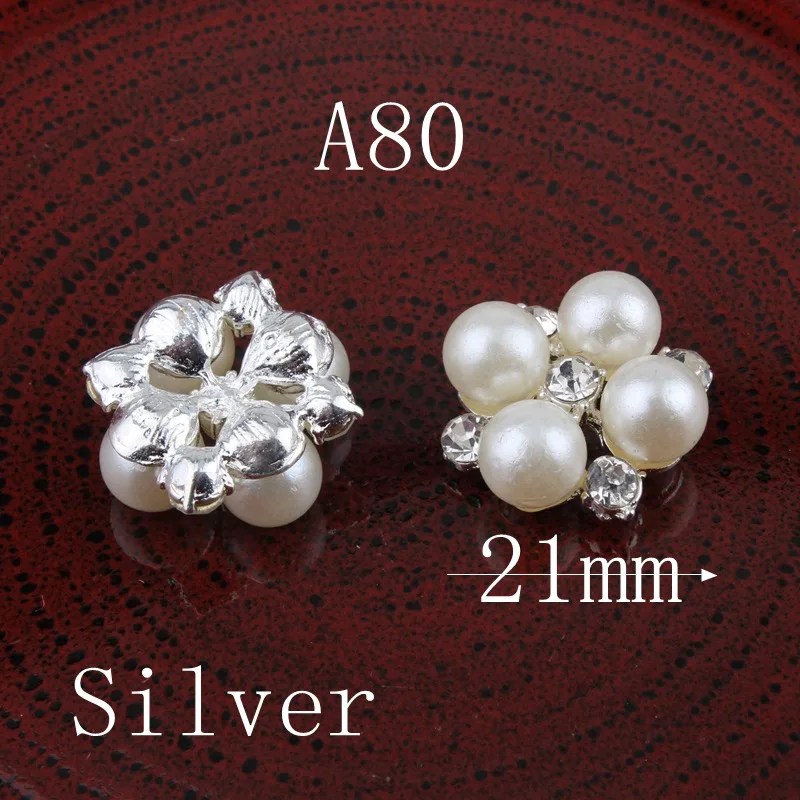 2 шт модный прозрачный Кристалл плоские пуговицы для орнаменты свадебное украшение супер блестящие металлические стразы кнопка для дома - Цвет: A80