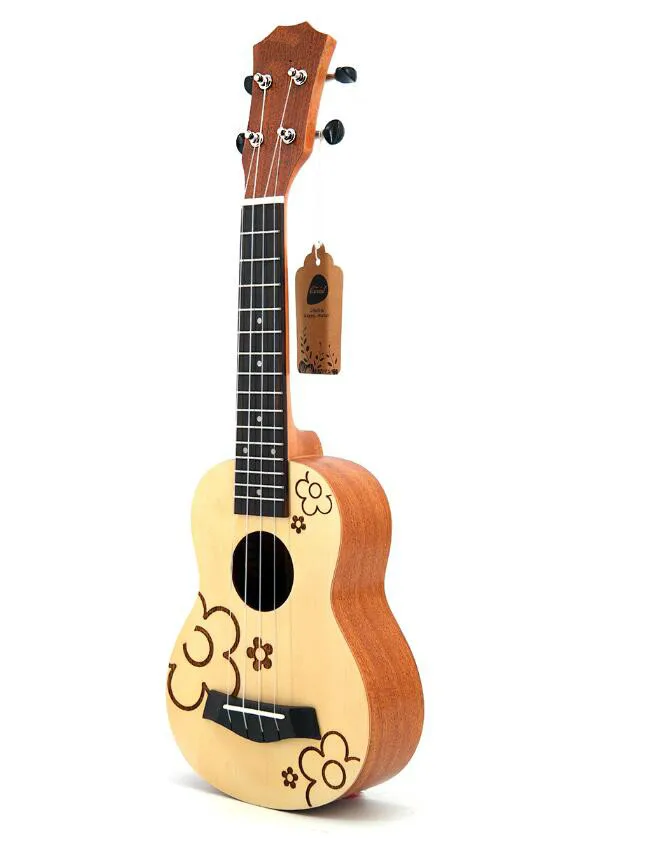 

21-inch ukulele small guitar Spruce small flower style beginner entry instrument free shipping