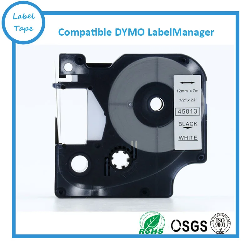 

20pcs/lot dymo label maker tapes refill D1 white 12mm 45013 laminated tapes compatible dymo LabelMager tape cassette